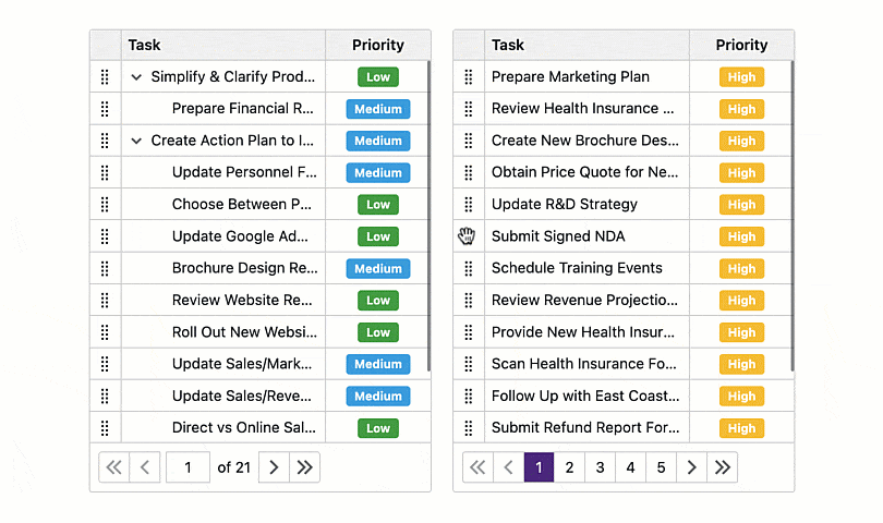 Blazor Grid and TreeList — Drag&Drop Operations