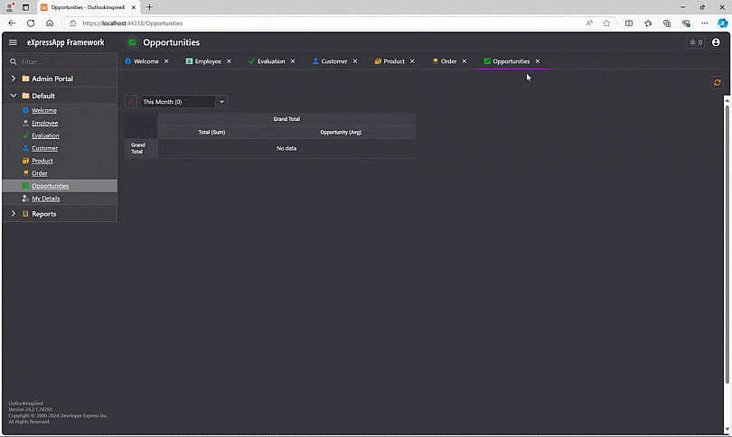 Higher rendering speed when closing a tab - XAF for Blazor, DevExpress