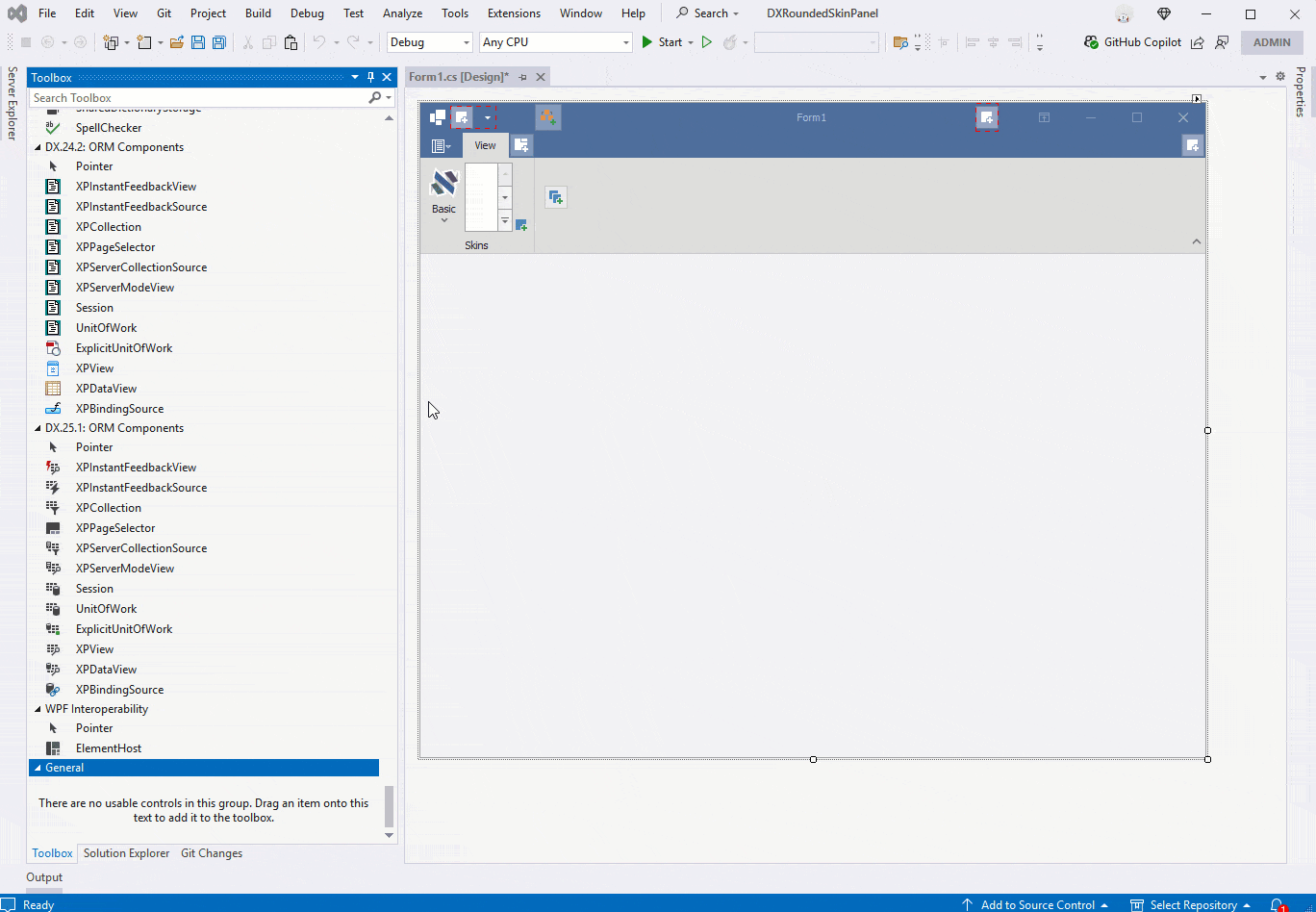 WinForms Rounded Skin Panel, DevExpress