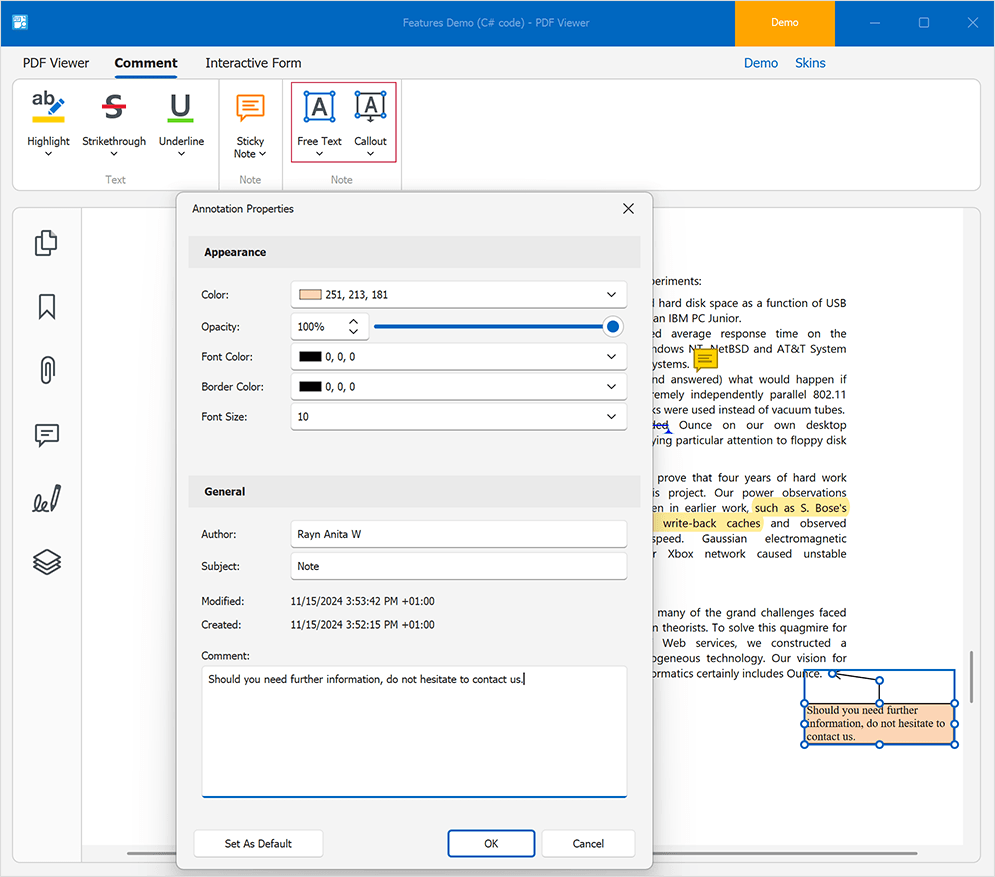 Annotation Enhancements - WinForms PDF Viewer, DevExpress