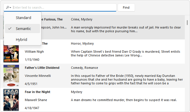 Highlight Results - AI-driven Semantic Search, WinForms Data Grid | DevExpress
