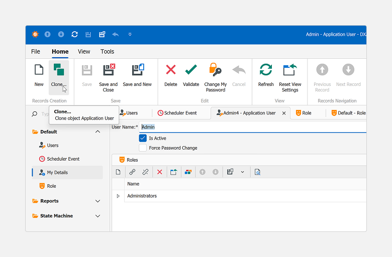 Clone Object Module for EF Core - XAF for Blazor, DevExpress