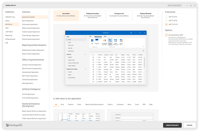 DevExpress Template Kit