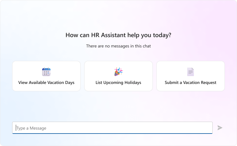DevExtreme Chat that implements a custom empty view template