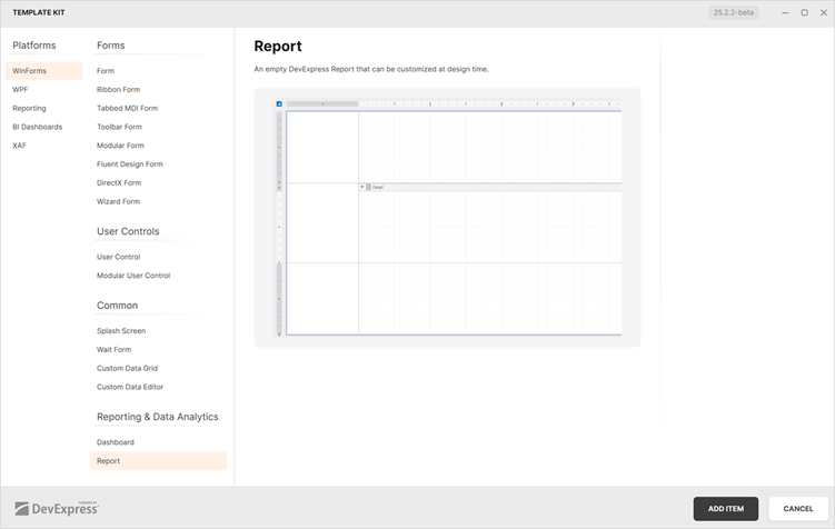 Report Viewer Application (Project Template) - DevExpress Reports