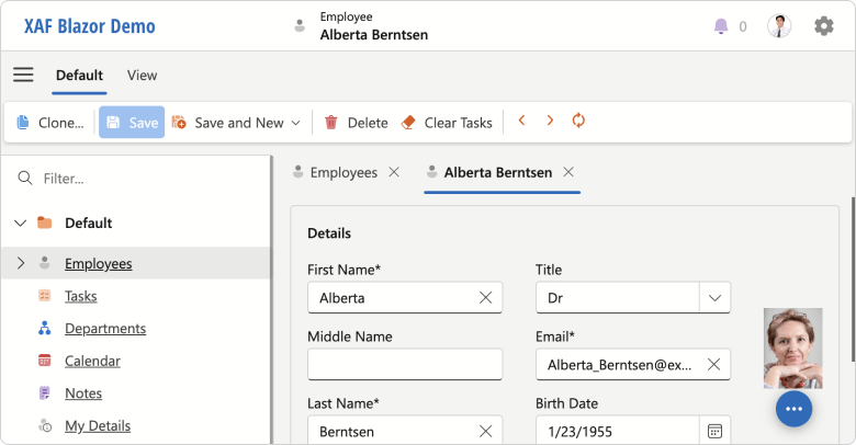 XAF ASP.NET Core Blazor Ribbon UI, DevExpress